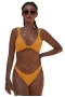 Knotted Golden Yellow Ribbed Bikini Top & Hipster Bottom