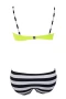 Summer Yellow Fine Line Underwire Bikini Top & Striped Cheeky Bottom