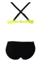 Summer Yellow  Fine Line Underwire Bikini Top & Contrast  Color Cheeky Bottom