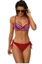 Cranberry Printed Push Up Bikini Top & Tie Side Hipster Bottom