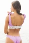 Lilac Ruffled Cut Out Detail Bralette Bikini Top & Hipster Bottom