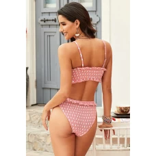 Pink Dots Fine Line Bralette Bikini Top & Cheeky Bottom