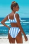 Umpire Blue Striped Short Tank Bikini Top & Cheeky Bottom
