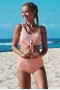 Light Pink Ribbed Bralette Bikini Top & Hipster Bottom