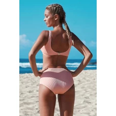 Light Pink Ribbed Bralette Bikini Top & Hipster Bottom