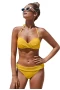 Road Sign Yellow Twisted Textured Halter Bikini Top & Hipster Bottom 