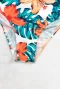 Orange Rain Forest Leaf Printed Bikini Top & High Waist Lace Up Bottom With Cover Up