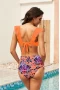 Tiger Orange Ruffled Bralette Bikini Top & High Waist Bottom