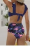 Reflex Blue Ruffled Bralette Bikini Top & High Waist Bottom