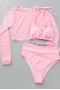 Cotton Candy Pink Triangle Bikini Top & Cheeky Bottom With Crop Top