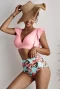Bubblegum Pink Ruffled Bralette Bikini Top & High Waist Bottom