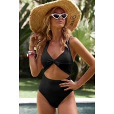 Black Sexy Cut out One-piece Swimsuit