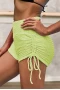 Women's Yellow Butt Lifting High Waist Side Tie Swim Shorts/Bikini Bottoms