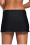 Plus Size Women's Black Wide Waistband Skirtini Swimsuit Bottom