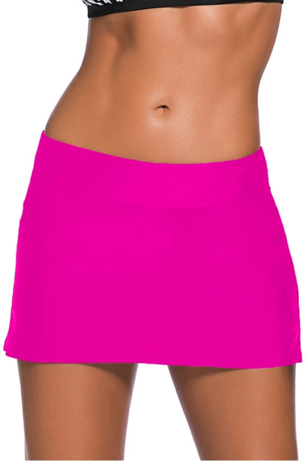 Plus Size Women's Rosy Wide Waistband Skirtini Swimsuit Bottom