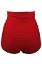 Women's Red Throwback Ruched High Waist Swimsuit Shorts