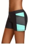 Women's Blue Side Mesh Insert Black Skintight Switsuit Bottom Shorts/Sports Shorts