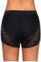 Women's Black Hollowing Out Lace Overlay Swimsuit Shorts/Bikini Bottoms