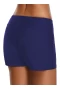 Women's Blue Button Wide Waistband Skintight Sports Shorts
