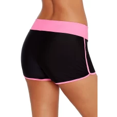 Women's Pink Waistband and Trim Swimsuit Shorts