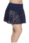 Women's Blue Crochet Lace Skirted Swimsuit Bottom/Skirtini