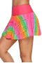 Women's Pink Crochet Lace Wide Waistband Skirted Swimsuit Bottom/Skirtini