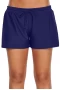Women's Blue Drawstring Loose Fitting Swimsuit Shorts