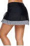 Women's Zebra Striped Ruched Tie Skirted Swimsuit Bottoms