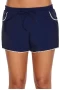 Cute Scalloped Trim Navy Blue Swim Shorts