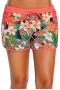 Women's Floral Print Lacy Shorts Attached Swim Bottom