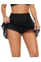 Women's Black Layered Hollow-Out Lace Swim Skirt