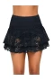 Women's Blue Layered Hollow-Out Lace Swim Skirt