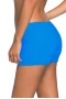 Women's Blue Wide Waistband Skintight Switsuit Bottom Shorts