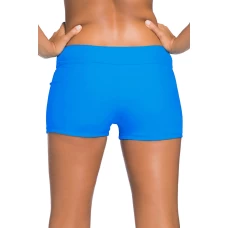 Women's Blue Wide Waistband Skintight Switsuit Bottom Shorts