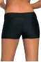 Women's Black Wide Waistband Skintight Switsuit Bottom Shorts