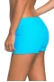 Women's Light Blue Wide Waistband Skintight Switsuit Bottom Shorts