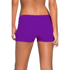 Women's Purple Wide Waistband Skintight Switsuit Bottom Shorts