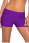 Women's Purple Wide Waistband Skintight Switsuit Bottom Shorts