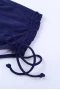 Women's Blue Drawstring Ruched Sides High Waist Swim Panty