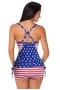 The Patriotic Stars and Stripes Layered-Style Drawstring Sides 2Pc Tankini with Swim Trunk